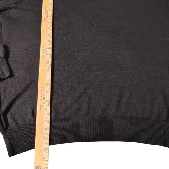 Giorgiolini Black 100% Wool Henley Collared Sweater, XXL - Picture 3 of 7
